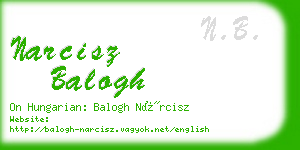 narcisz balogh business card